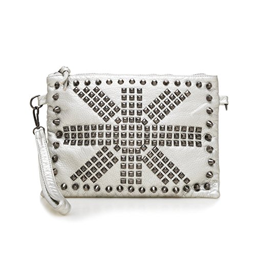 Sacs à main mode de rivets D : pochette enveloppe chic en bandoulière diagonale