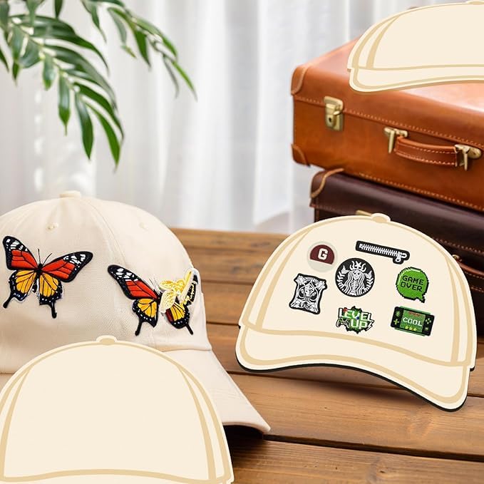 Image of 3Pcs Wooden Trucker Cap Template Palette, Trucker Hat Patches Hat Patches Templates Patch Hat Tool Patch Board Design Supplies, Trucker Accessories Perfect for Designing Your Own Special DIY Hat