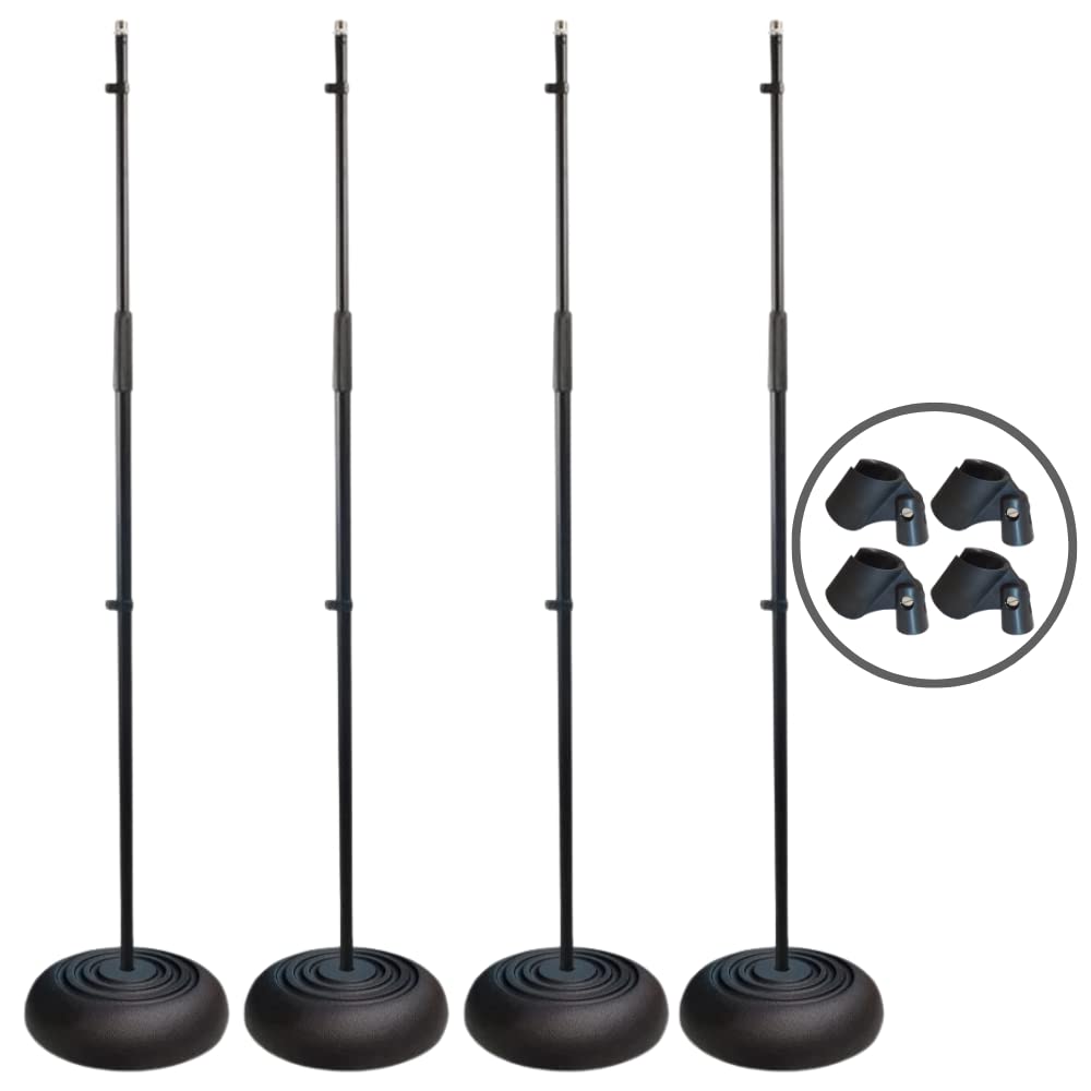 Thor MS001 - Supporto per microfono con base rotonda, colore: nero