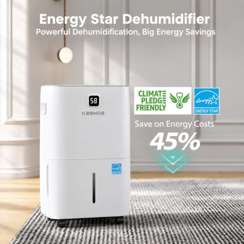 Image of 80 Pints Energy Star Dehumidifier for Basement with Drain Hose, 6000 Sq. Ft