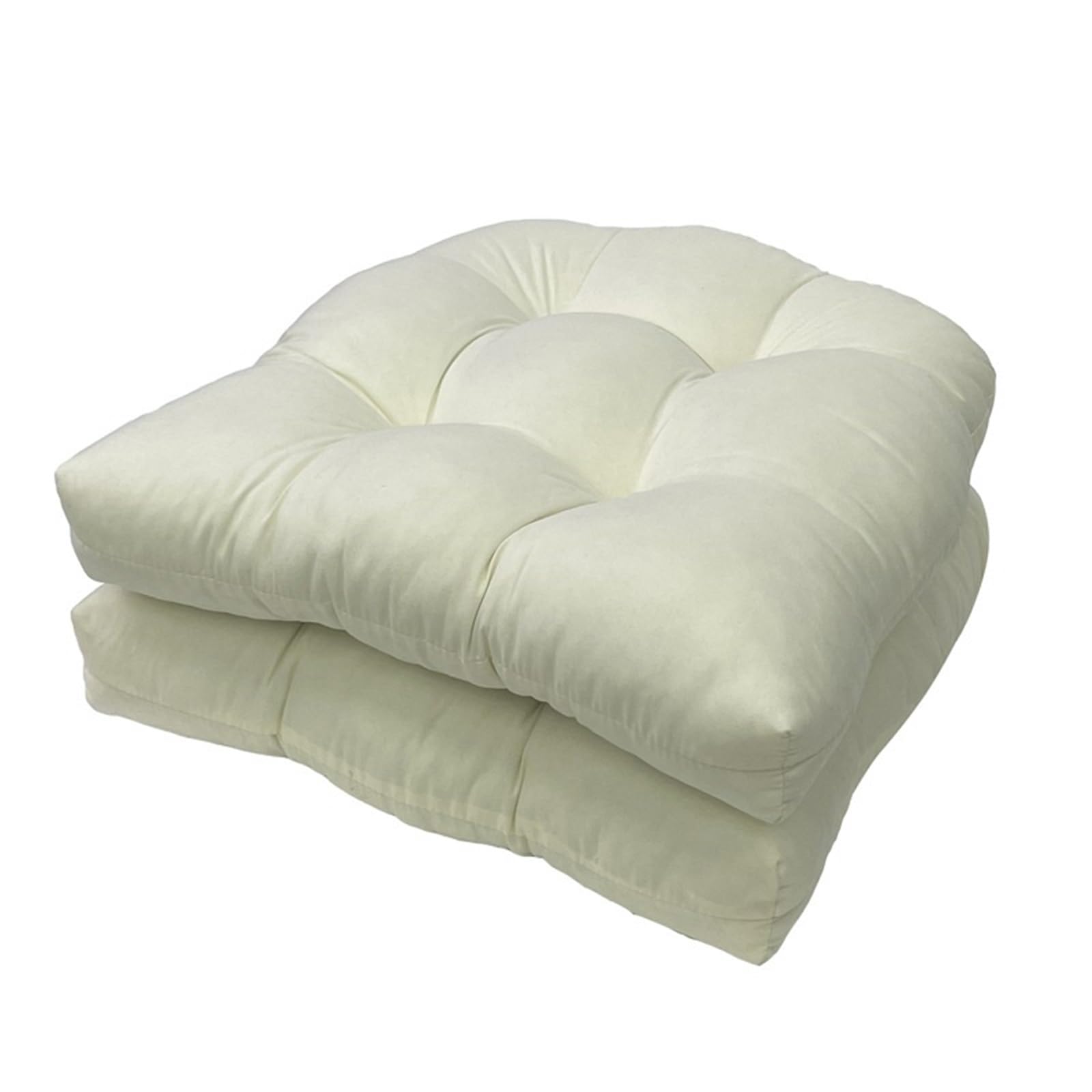 Cojines para Sillón, Juego de 2 Cojines de Mimbre para Sillas de Interior y Exterior Cojines de Asiento Capitoné Muebles de Mimbre para Patio Cojines(Off White)