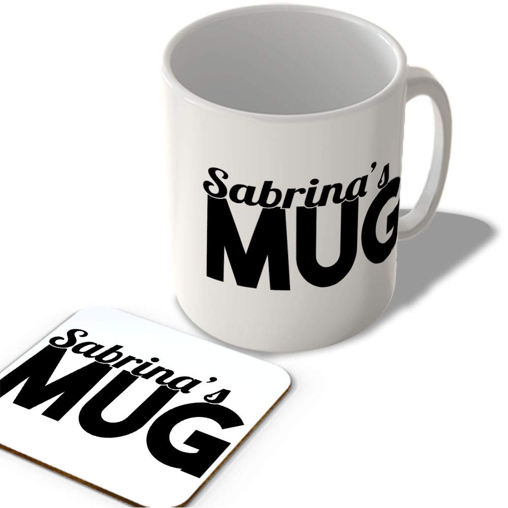 McMug - Sabrina's Mug - Name Mug and Coaster Set, Ceramic, 11fl.oz.