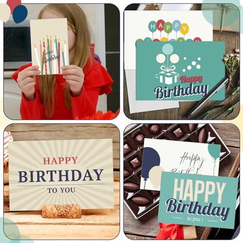 Image of Harloon 200 Pack Happy Birthday Card Assorted Bulk with Blank Envelopes and Stickers 4 x 6 Inches Greeting Blank Happy Birthday Cards for Men Women Adults Kids, 20 Styles(Elegant Style)