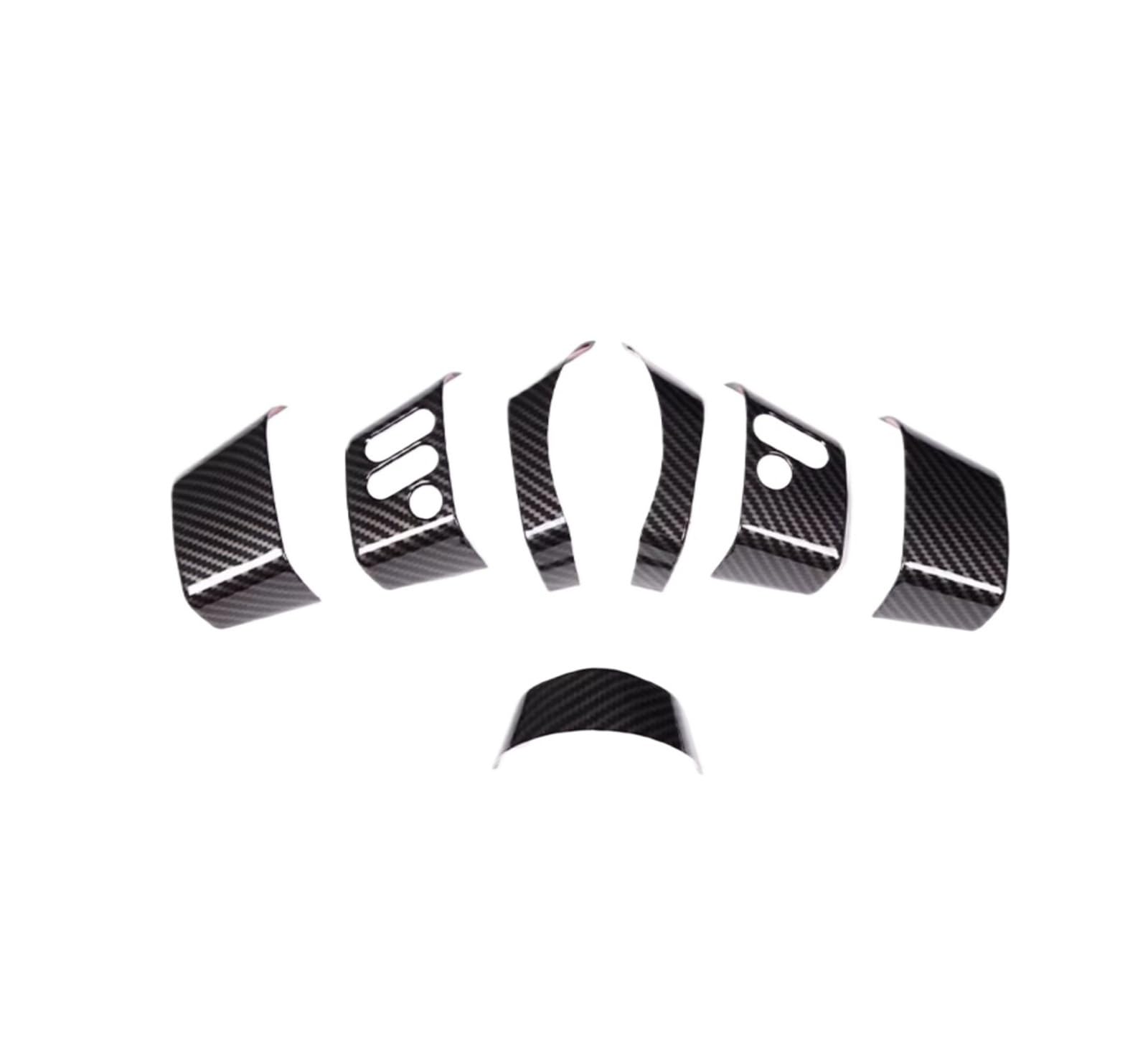 Car Interior Moulding Trim for Toyota for FJ for Cruiser 2007-2021 Accessories ABS Matte Black Steering Wheel Cover Button Decoration Stickers Trim(Carbon Fiber)
