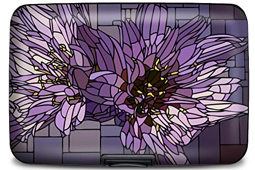 Monarque Armored Wallet Credit Card Case with RFID Data Theft Protection (Art Glass Cupids Dart)