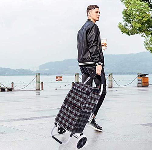 Einkaufstrolley, 40 kg/45 l, großes Fassungsvermögen, leicht, zusammenklappbar, mit wasserdichter abnehmbarer Tasche (C) – Bild 7