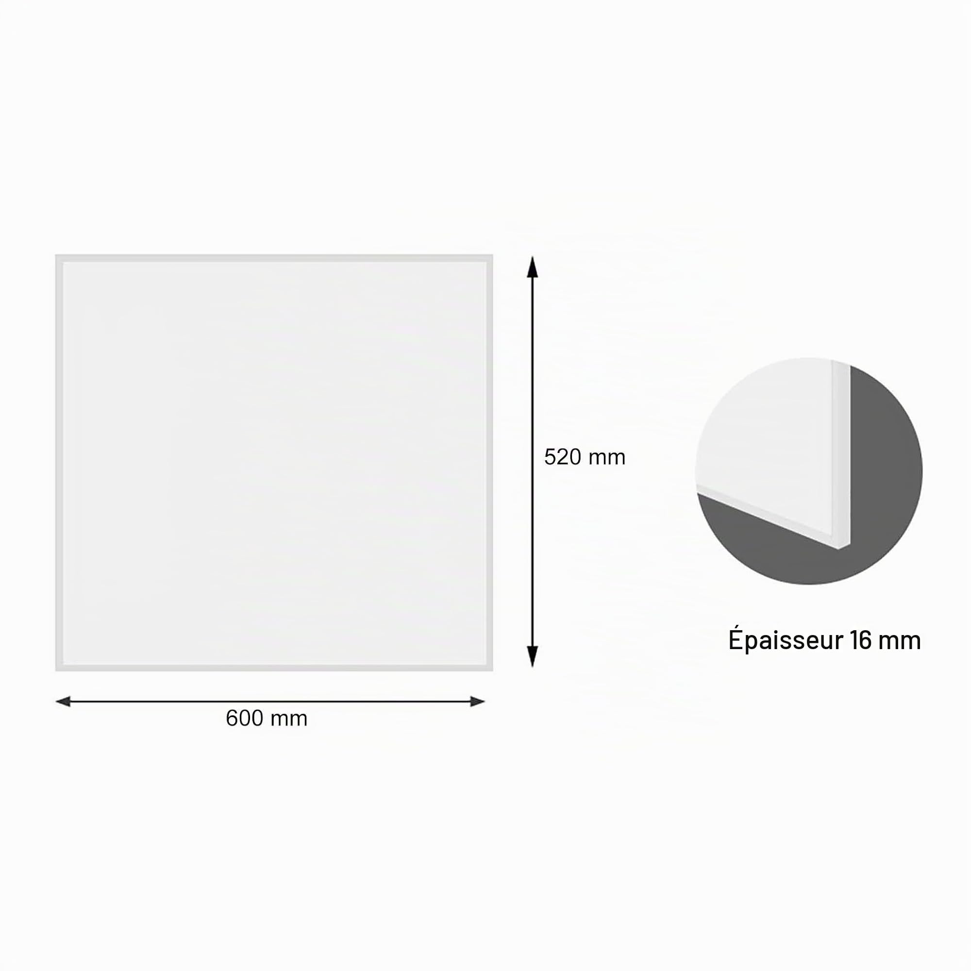 Wiltec Panneau chauffant infrarouge – 290 W – 620 x 520 x 15 mm – Chauffage IR électrique mural – Émetteur Radiateur à Rendement efficace
