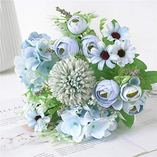 Artificial Flowers For Outdoors Fake Rose Silk Flowers Beautiful Artificial Silk Fake Flowers Wedding Valentines Bouquet Bridal Decor For Home Wedding Kitchen Garden Table Indoor Outdoor #TOP1