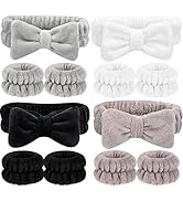 mjyphdm Headbands and Wristband Set for Face Washing Microfiber Women's Hairbands Wrist Towels Se...