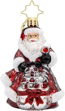 Christopher Radko Hand-Crafted European Glass Christmas Tree Decorative Ornament, Frosty Fawn Santa Gem