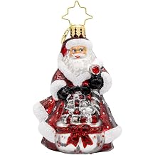 Christopher Radko Hand-Crafted European Glass Christmas Tree Decorative Ornament, Frosty Fawn Santa Gem