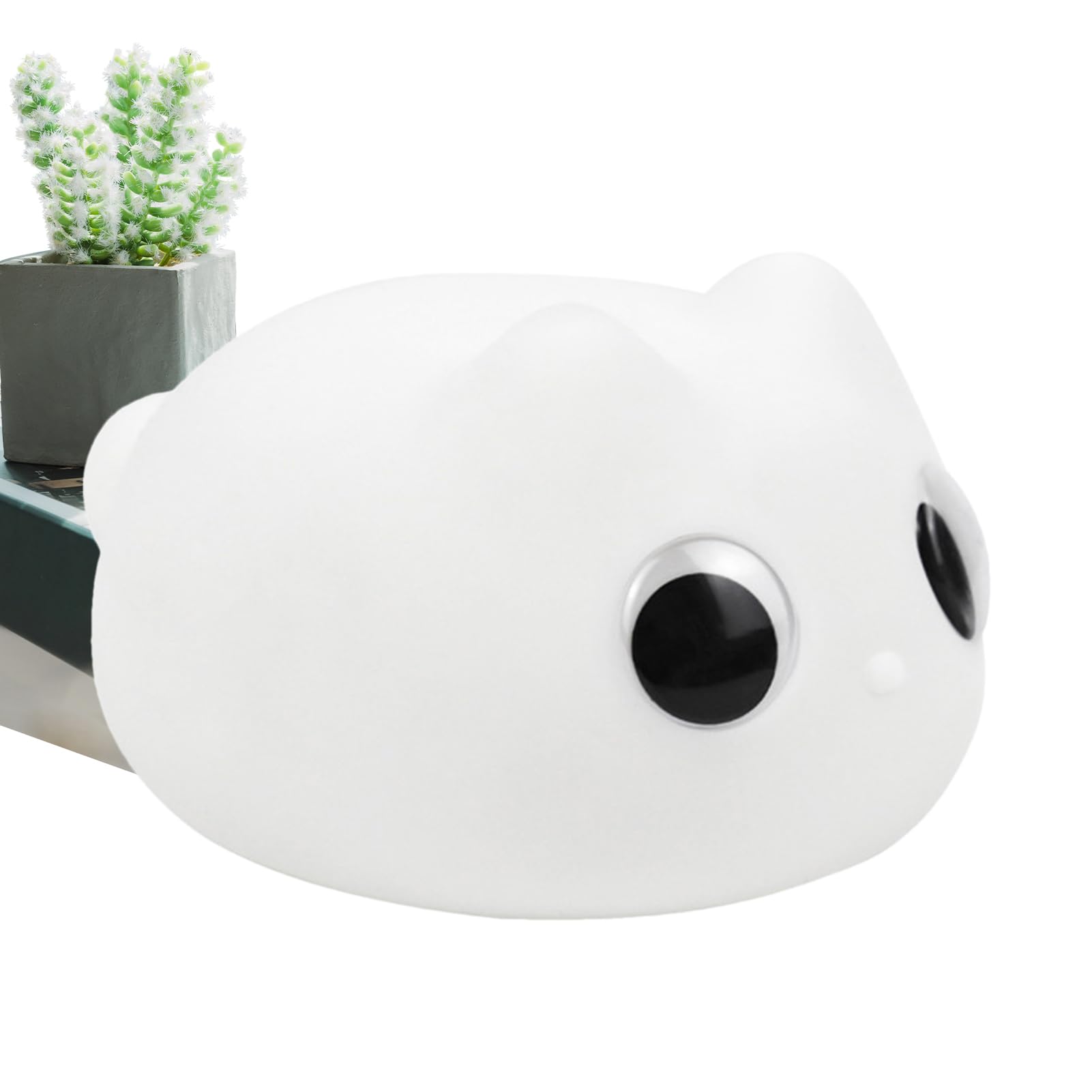 Teksome Luz nocturna para niños, lámpara de escritorio de gato, luz nocturna de silicona recargable, bonita lámpara de mesa, lámpara de mesita de noche, decoración de habitación de guardería