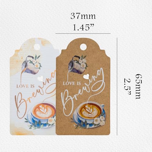 Etiquetas de regalo para bodas y despedidas temáticas de café Summer-Ray, 50 uds 4