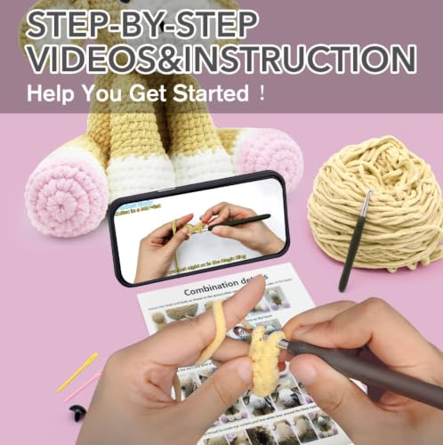 Image of CODGP Crochet Kit for Beginners,11.8-Inch Cow Crochet Kit for Adults