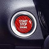 VKGUG Carbon Fiber Push Start Button Cover Compatible with Lexus IS200T IS250 IS300 IS350 RCF RC200T RC300 RC350 NX200 NX300 Engine Start Stop Button Cover Key Ignition Switch Cover Red