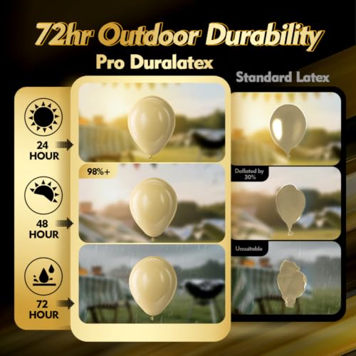 Image of Pro Duralatex Cream Balloons - 100 Pack 12 inch Extra-Thick Helium Beige Ivory Nude Light Brown Tan Boho Neutral Balloons for Graduation Safari Theme Jungle Wedding Party Decorations