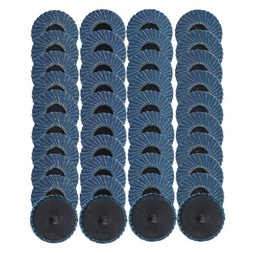 Cpolebev 40 Dischi Lamellari con Bloccaggio A Rullo da 2 Pollici con Supporti per Smerigliatrice da 1/4 di Pollice e Mole A Grana 40/60/80/120