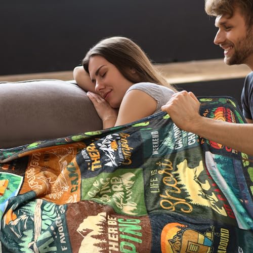 Camping-Throw-Blanket-Camper-Gifts-Camping-Blanket-for-Women-Men-Kids-Adults-Blankets-Gift-for-Camping-Lovers-Camping-Decor-for-Bedding-Outdoor-RV-Campsite-Travel-Hiking-50x60