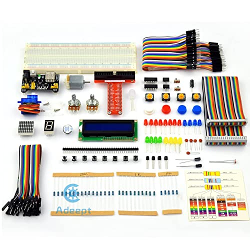 Adeept Super Starter Kit For Raspberry Pi 3, 2 Model B B+ Lcd1602 Servo Motor C And Python Code, Beginner Starter Kit With User Manual Guidebook #TOP1