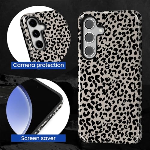 Coque Samsung S24 léopard rigide à 2 couches contre les chocs - 4