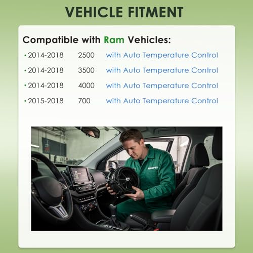 Image of HVAC Heater Blower Motor with Resistor - Compatible with 2014-2018 Ram 2500 / Ram 3500 / Ram 4000, only for Automatic Temperature Control - Replace# 75035, 3Pins