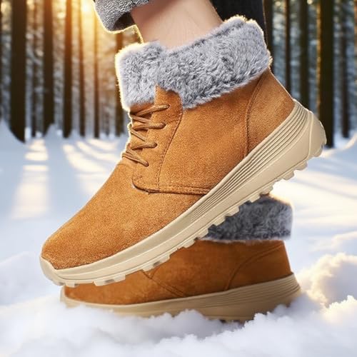 Image of SNEKARMIN Men Snow Boots Outdoor Shoes For Male Thick Sole Sneakers for Men Winter Shoes Botines Tenis Keep Warm Fluff Mens Ankle Boots