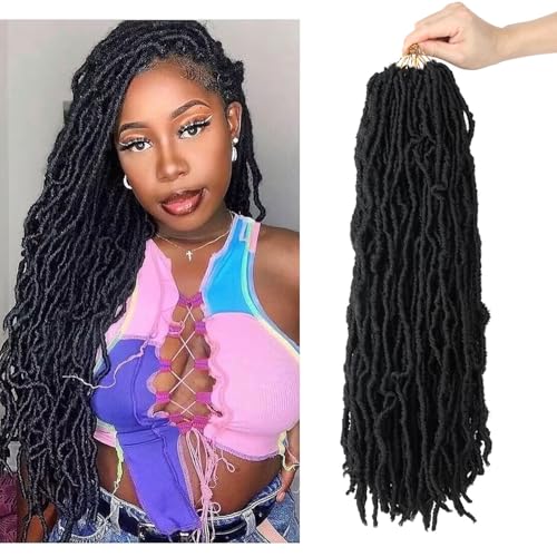 18 Inch Soft Locs 7 Packs Faux Locs Crochet Hair...