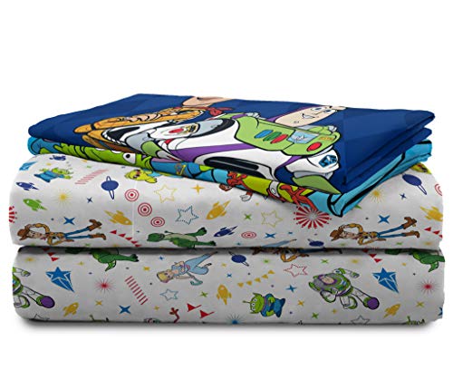 Image of Jay Franco Kids Sheet Set with Fitted, Flat Sheets & Pillow Cover - Ultra-Soft Bedding with Pillowcase for Room Decor, White - Toy Story, 4 Piece Full