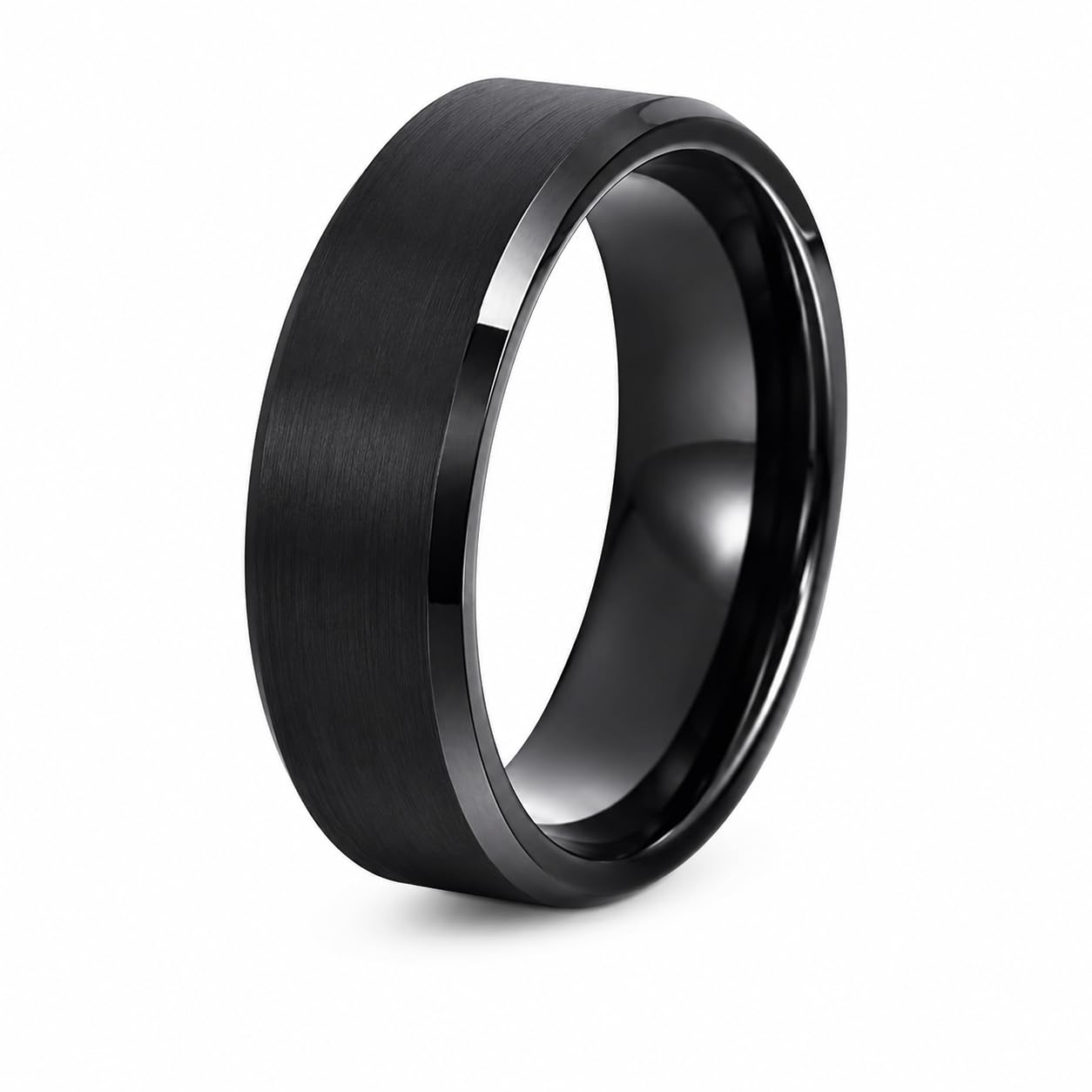 vien Rings for Men Trendy 316L Stainless Steel Black Band Ring for Men and Boys-picture-33