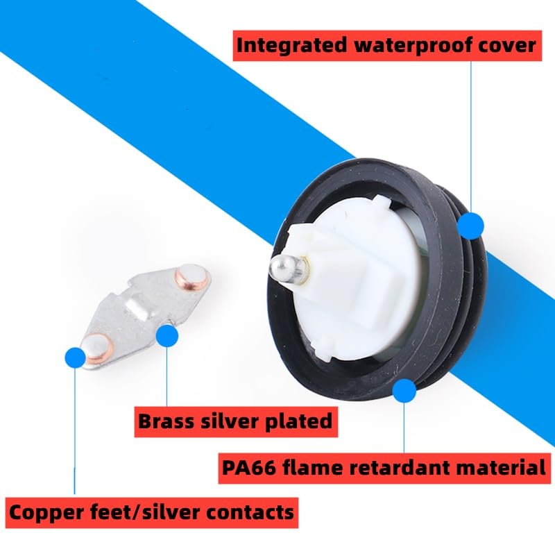 Mini interruttore a bilanciere di forma rotonda KCD1 ON/OFF 3 pin 6A 250VAC/10A 125VAC Apparecchiature elettriche con potenza di illuminazione 5 pezzi(Blue,LED DC 12V-24V)
