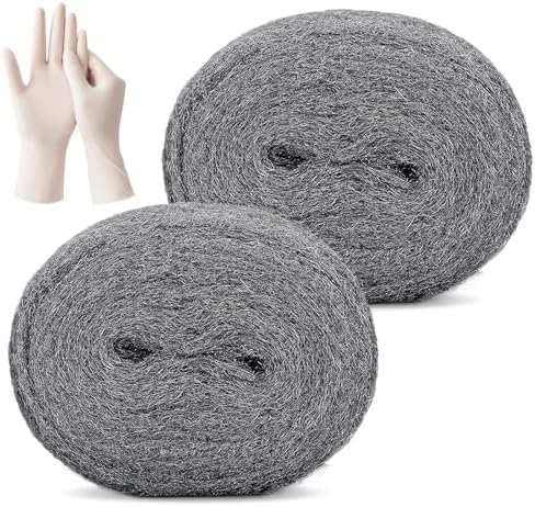 PICK FOR LIFE Steel Wool Mice Blocker 2 Pack 0000 Coarse Wire Wool Mice for Cleaning Rodent Control Gap Hole Filler Keep Rodent Rat Insect Pest out for Attic Garden Kitchen Garage with Gloves(3m/Roll)
