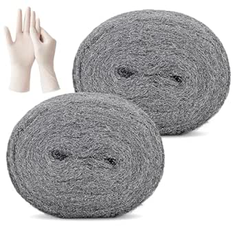 PICK FOR LIFE Steel Wool Mice Blocker 2 Pack 0000 Coarse Wire Wool Mice for Cleaning Rodent Control Gap Hole Filler Keep Rodent Rat Insect Pest out for Attic Garden Kitchen Garage with Gloves(3m/Roll)
