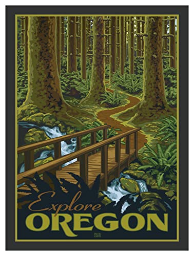 Oregon Giclee Art Print Poster from Travel Artwork by Artist Paul Leighton 9" x 12"