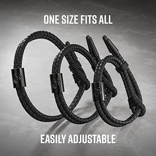 Flextech™ Adjustable Silicone Rope Bracelet For Men - Waterproof Sweatproof Sunproof Modern Minimalist - One Size Fits All (Black With Black Bead) #TOP2