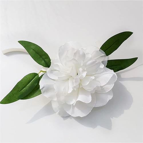 Miniatura 3 de Flor artificial de tul, con 9 cabezas florales falsas para decoración de automóvil, cinta para decoración de fiesta nupcial, accesorios de fotos,