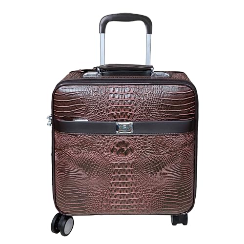 Image of THE CLOWNFISH Drift Small 16inch Cabin Trolley Bag for Travel|Hard Suitcase for Travel with Aluminium Trolley, Wheels, 360 Degree Rotation, Oxford Fabric Material - Brown
