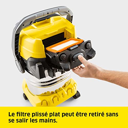 Kärcher Aspirateur Multifonction WD 5 S V-25/5/22, Fonction Soufflerie, Puissance : 1100 W, Cuve en Acier Inoxydable : 25 l, Flexible d'Aspiration : 2,2 m, inclus Filtre Plissé Plat, Suceur Sol/Fentes - Image 3