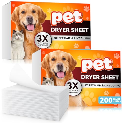 Heigble Pet Hair Remover for Laundry, Lint Dryer Sheets, 3 X Pet Hair Fighters, Reduces Static, Adds...