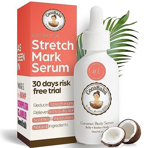 CocoBaba Coconut Stretch Mark Serum|Natural Stretch Mark Remover and Prevention|Stretch Mark Creme|Paraben-free|Belly Creme Body care for Pregnancy and Postpartum