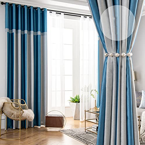 1 Panneaux Rideaux Oeillets, Occultant Thermique Isolan Rideaux Patchwork Couleur Design Isolation Rayon UV Rideaux Anti Bruit pour Moderne Salon Et Chambre,3,W3 x H2.7m