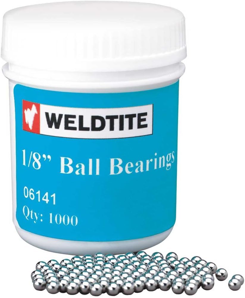 WELDTITE 1/4-inch British Made Case Hardened Ball Bearings, Silver, 200 Pieces