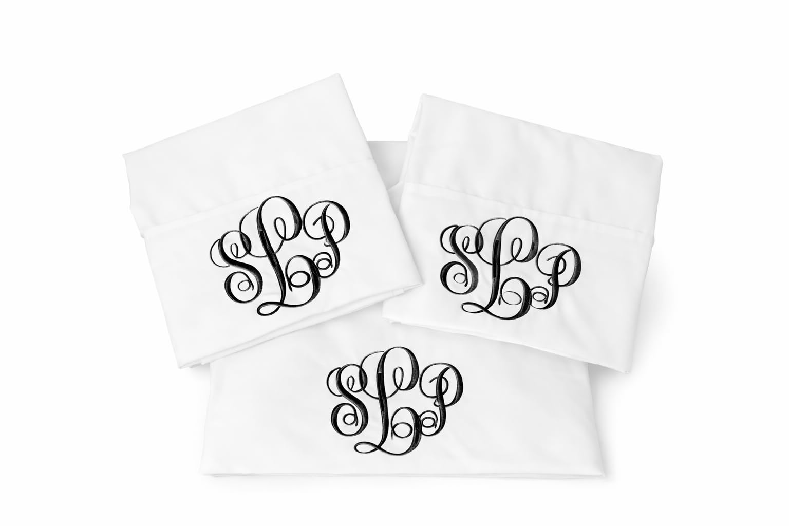 Monogrammed Sheet Set – Custom Embroidered Sheets Bedding, Personalized Pillowcases & Sheets – Twin, Full, Queen, King (Twin)