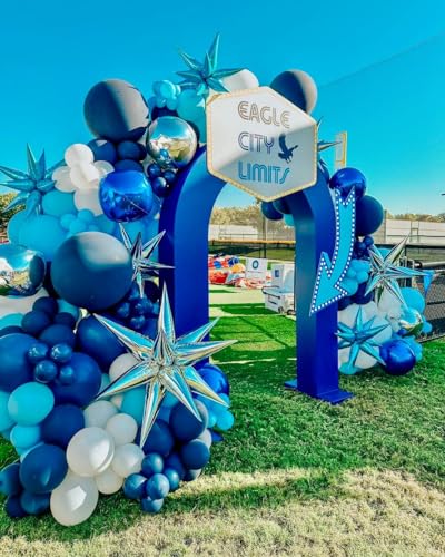 Image of KBZVNAF Blue Latex Party Balloons 50 Pack 12 inch | Light Blue Helium Matte Balloons for Birthday Wedding Baby Shower Gender Reveal Party Decorations