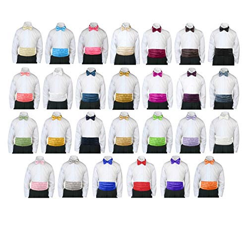 Formal Wedding Color Satin Bow tie & Cummerbund Set Only Boy Baby Toddler Sm-28 (2T-4T (23