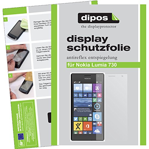 dipos I 2X Schutzfolie matt kompatibel mit Nokia Lumia 730 Folie Bildschirmschutzfolie
