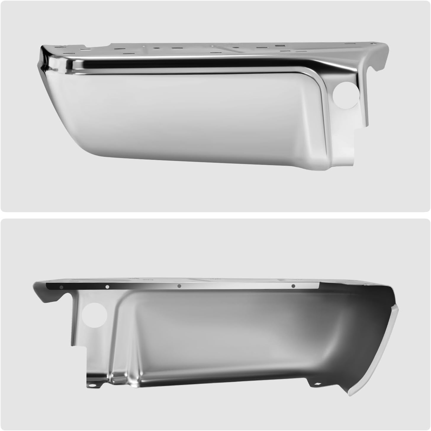 DNA MOTORING Pair of Rear Bumper Ends Compatible With Ford F250 / F350 / F450 SD 2008-2016, Without Park Assist, FO1104122, Chrome, BUMP-R-F45008-C-01-CH-L