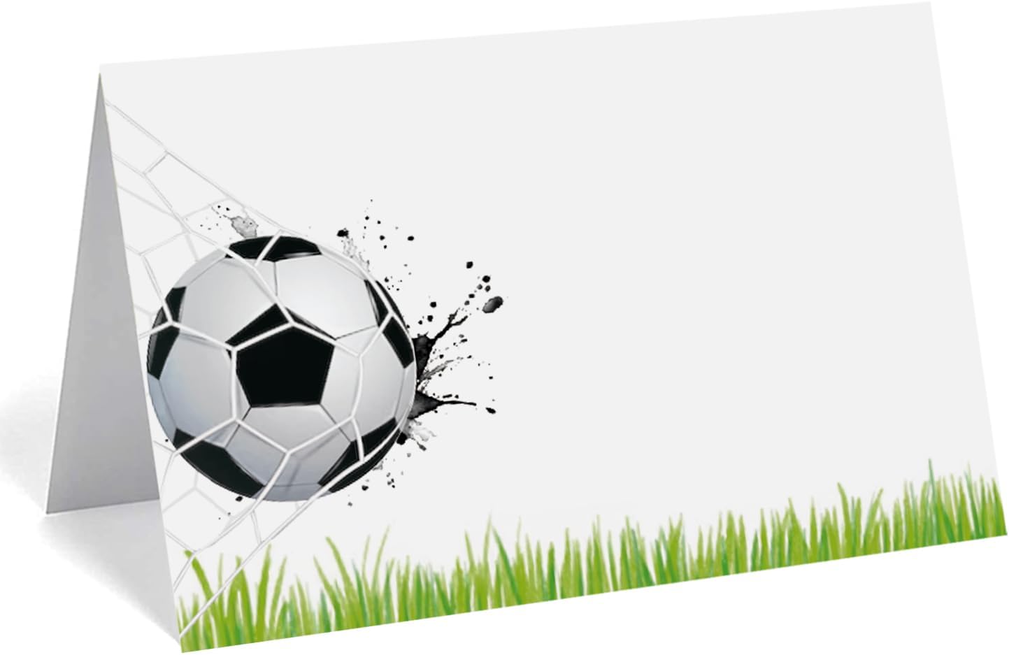 24 Pcs Soccer Buffet Food Labels, Sprots Themed Folded Place Cards and Tent Name Cards for Birthday and Baby Shower Party Table Setting Decorations Supplies