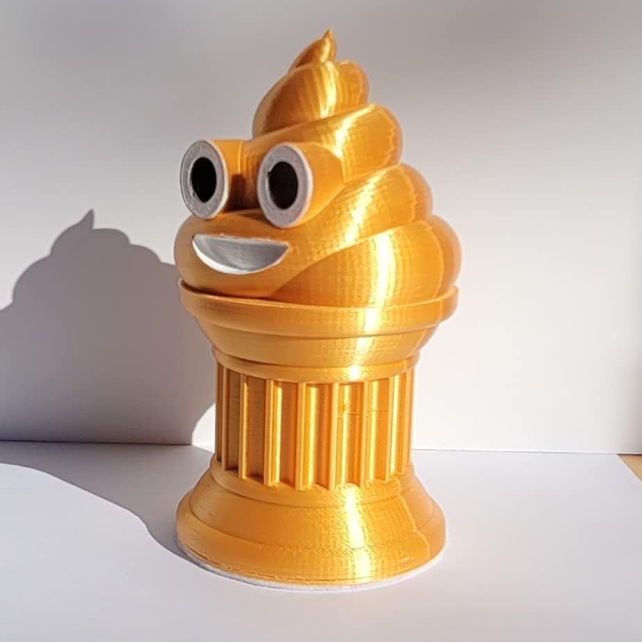 Miniatura 5 de Trofeo Emoji Poop  6 pulgadas de alto  Con un emoji sólido de caca en un pilar con ojos y boca pintados  Premio o regalo perfecto  Hecho a mano con
