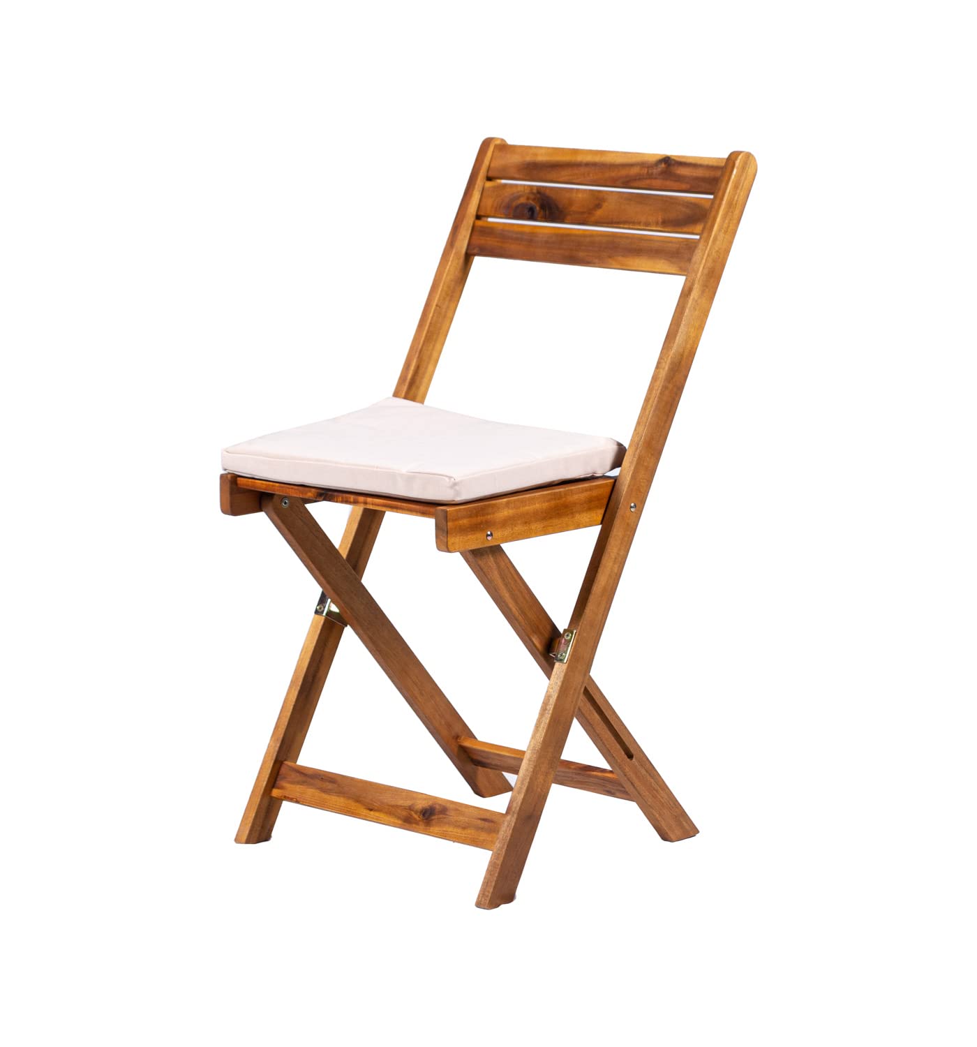 Set da giardino in legno di acacia con 4 sedie pieghevoli e un tavolo
