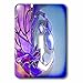 3dRose lsp_256175_1 Image of Purple and Violet Stained Glass Mermaid Toggle Switch, Mixed